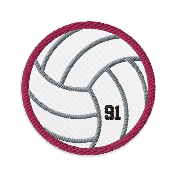 Volleyball Embroidered Patch Personalized Volleyball Patch with Jersey Number