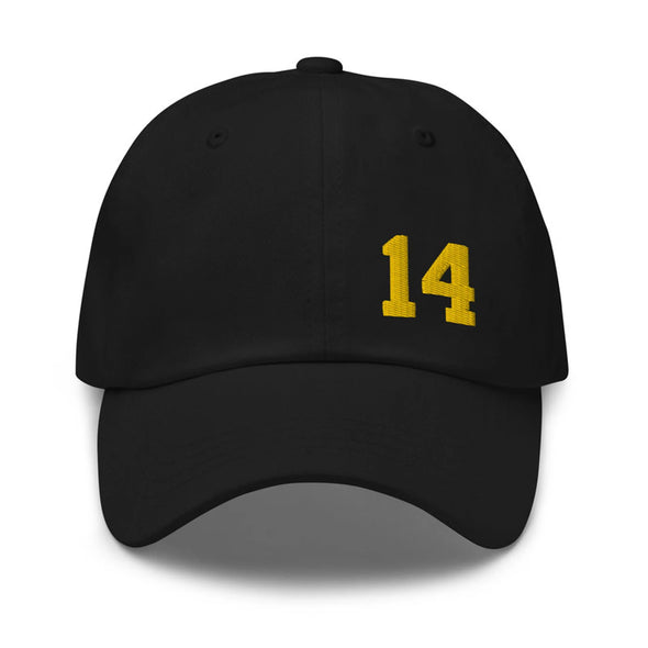 Personalized Jersey Number Hat with Gold Embroidered Number