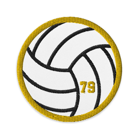 Volleyball Embroidered Patch Personalized Volleyball Patch with Jersey Number