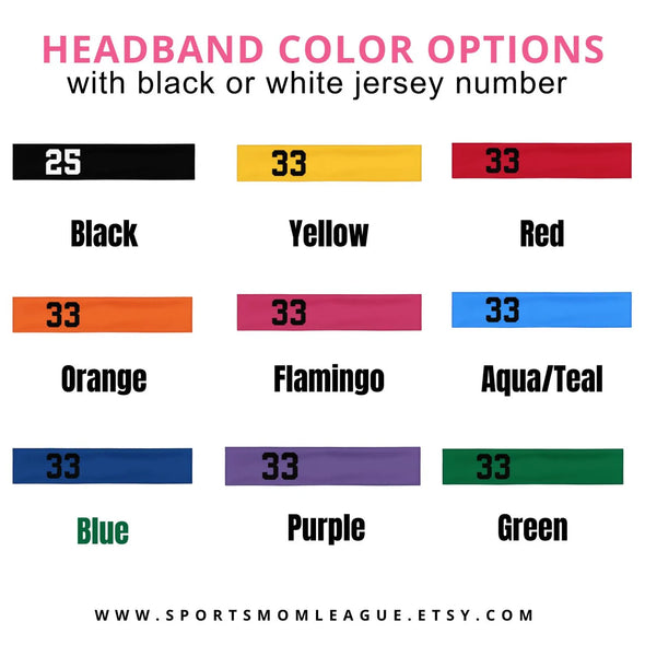 Personalized Sports Headband with Jersey Number
