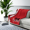 Red Striped Sherpa Fleece Sports Blanket