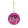 Personalized Pink Jersey Number Ornament| Ceramic Ornament