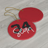 Personalized Red Jersey Number Ornament| Ceramic Ornament