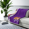 Sherpa Fleece Blanket, Personalized Purple/Yellow Sherpa Fleece Sports Blanket