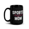 Sports Mom Pulse Mug | Football Mom | Black Glossy Mug