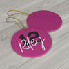 Personalized Pink Jersey Number Ornament| Ceramic Ornament