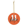 Personalized Orange Jersey Number Ornament| Ceramic Ornament