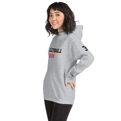 Volleyball Mom Unisex Hoodie | Personalize with Jersey Number (Optional)