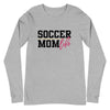 Soccer Mom Life Unisex Long Sleeve Tee, Personalize with Jersey Number